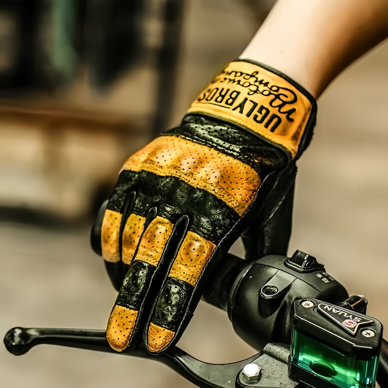 Horse Riding Glove - Uglybros Unisex Genuine Leather Motorcycle Gloves